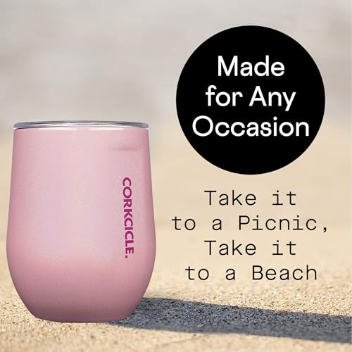 Insulated Stemless Wine Glass Tumbler, 12 oz, Stainless Steel, Powder Blue T624
