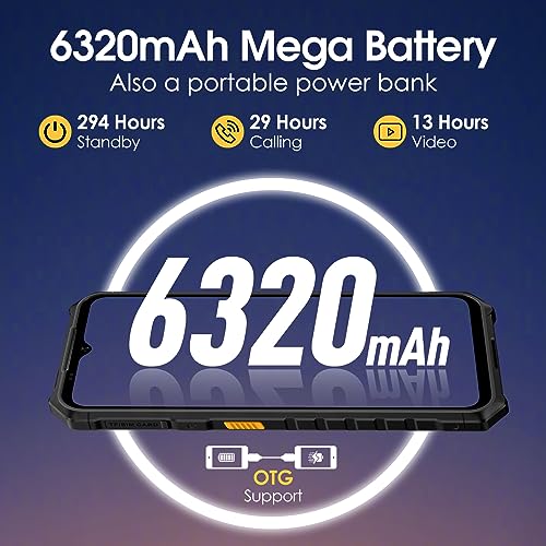 Rugged Smartphone 12+64GB 50MP Camera Android 13 Black B5870