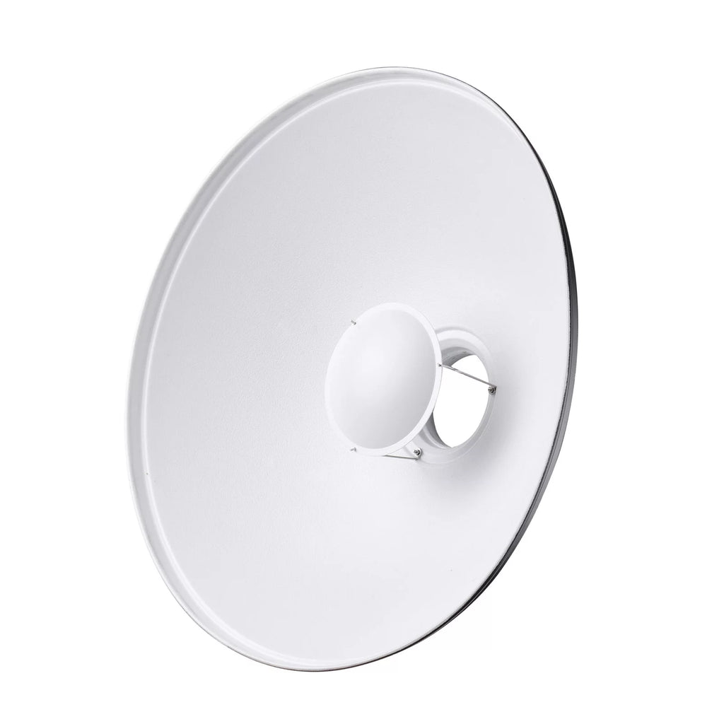 22 Inch Beauty Dish Studio Photography Reflector Diffuser with Honeycomb Soft Cloth for Bowens Mount Speedlite Strobe (White Internal Surface)