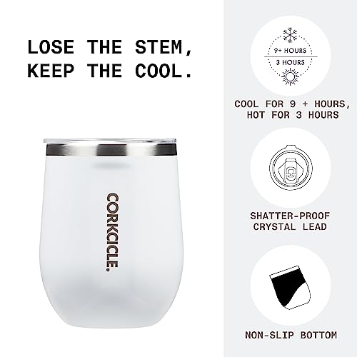 Insulated Stemless Wine Glass Tumbler, 12 oz, Stainless Steel, Powder Blue T624