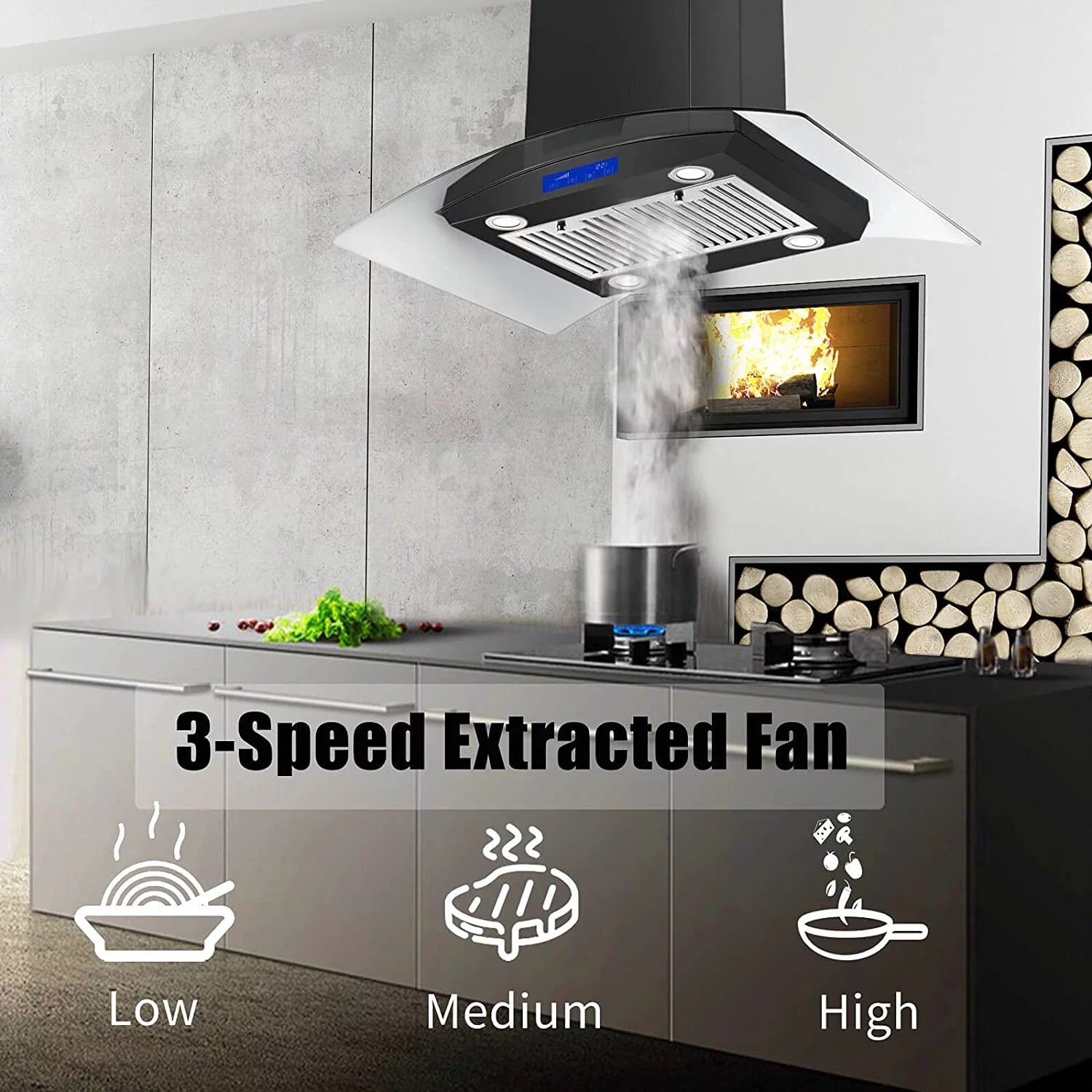 Island Mount Range Hood 36 Inch 900 CFM H647475