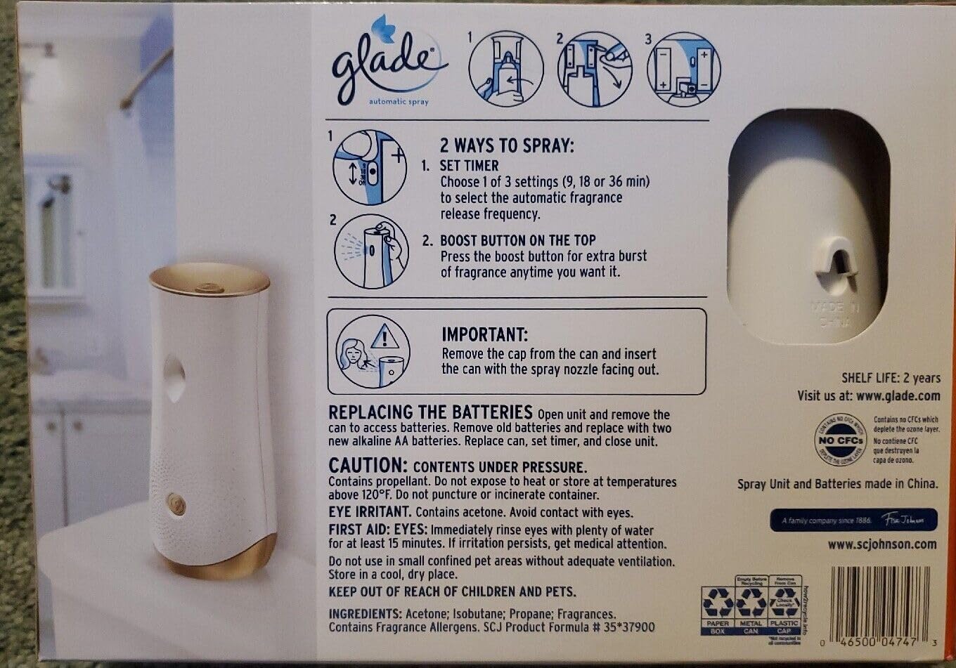 Automatic Spray Holder with 3 Refills Air Freshener M801563