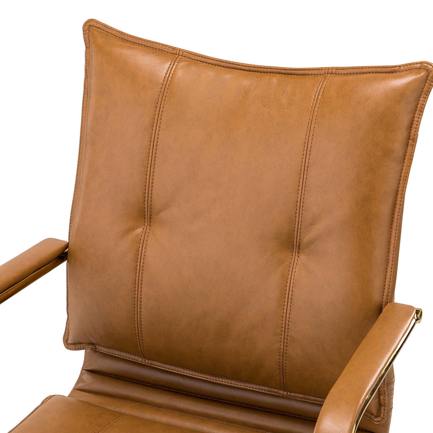Vegan Leather Office Task Chair with Tufted Mid Back and Armrest A297845