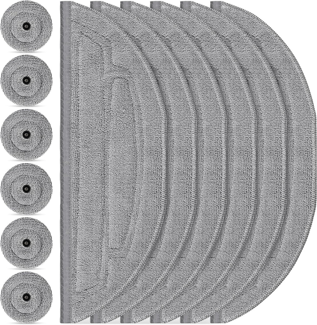 12 Pack Mop Pads Refills for Roborock S8 MaxV Ultra / S8 Max Ultra Robot Vacuum, 6 Pack Mop Cloth with Dual Sonic Vibrations Modules, 6 Pack Edge Mop Pads