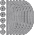 12 Pack Mop Pads Refills for Roborock S8 MaxV Ultra / S8 Max Ultra Robot Vacuum, 6 Pack Mop Cloth with Dual Sonic Vibrations Modules, 6 Pack Edge Mop Pads