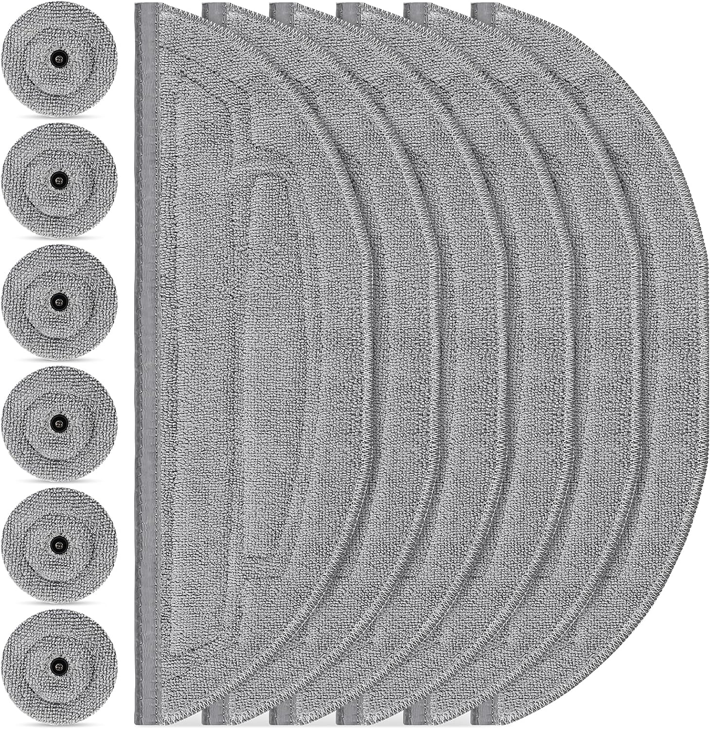 12 Pack Mop Pads Refills for Roborock S8 MaxV Ultra / S8 Max Ultra Robot Vacuum, 6 Pack Mop Cloth with Dual Sonic Vibrations Modules, 6 Pack Edge Mop Pads
