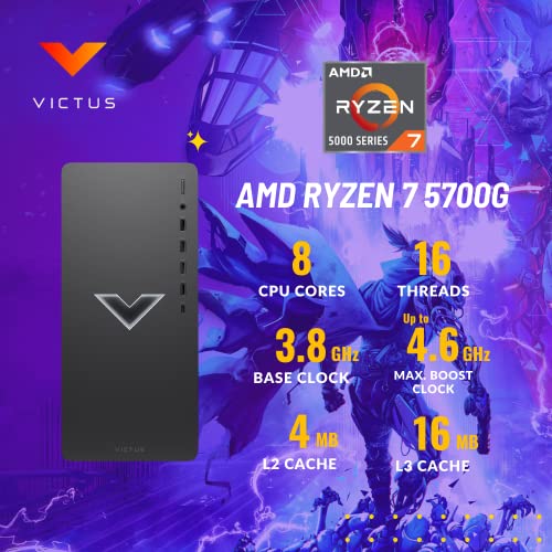 Gaming PC Desktop, AMD Ryzen 7 5700G, 32GB RAM, 2TB SSD, Radeon RX 6600XT, WiFi 6, Windows 11 C1782
