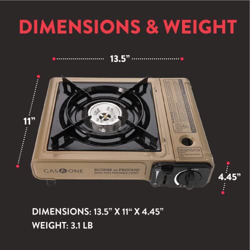 Propane or Butane Dual Fuel Portable Camping Stove with Carrying Case G16594