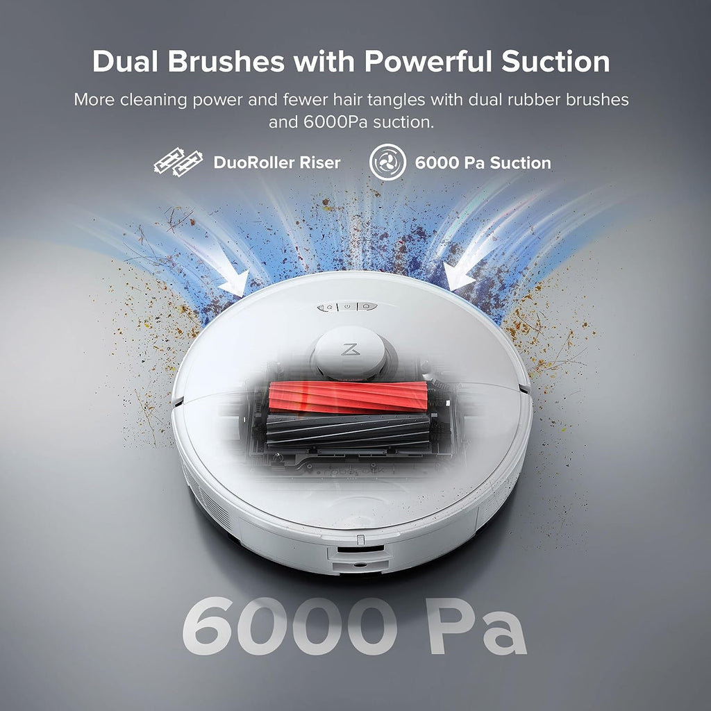 Robot Vacuum and Mop, Auto-Drying, Self-Washing, 6000Pa Suction T734