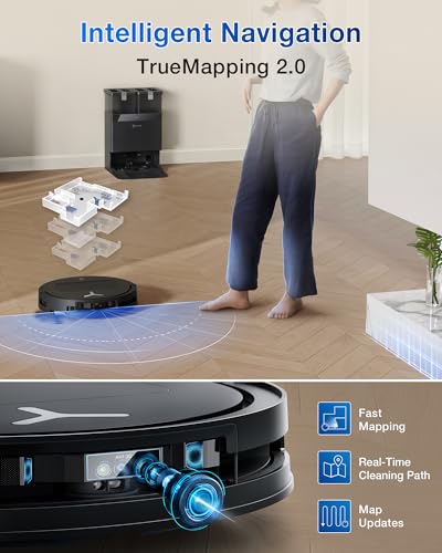 Robot Vacuum and Mop, 18500Pa Suction, Auto-Lift, Self-Emptying X838