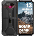 Ulefone Unlocked Rugged Phones, Armor X13 (12+64GB), 50MP Rear Camera, 24MP Night Vision Camera, Android 13 OS Rugged Smartphone, 6.52” Screen, 6320mAh, NFC, GPS, Dual 4G Mobile Phone- Black