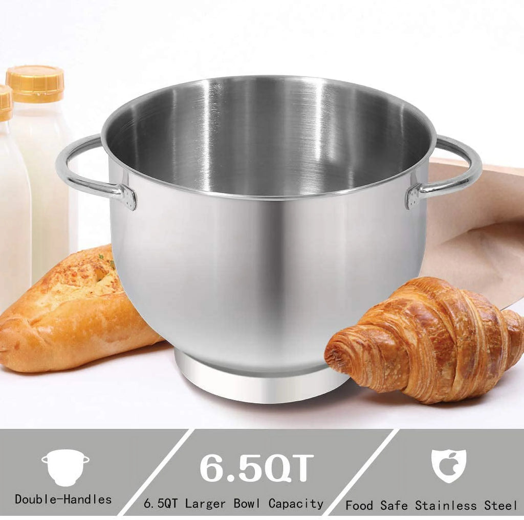 Stand Mixer 6.5-QT 660W 6-Speed Tilt-Head with Dough Hook, Wire Whip & Beater R3141