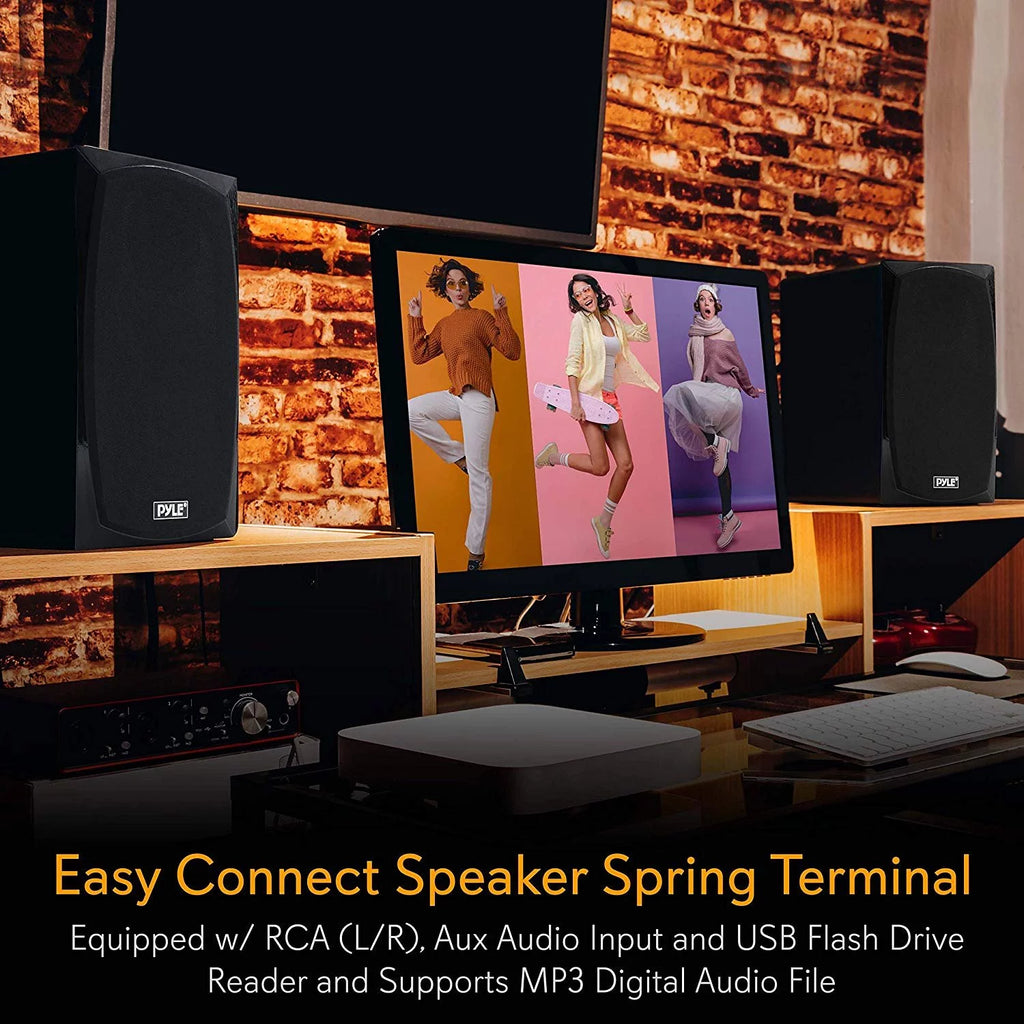 Bluetooth Bookshelf Stereo Speakers, Black K9543