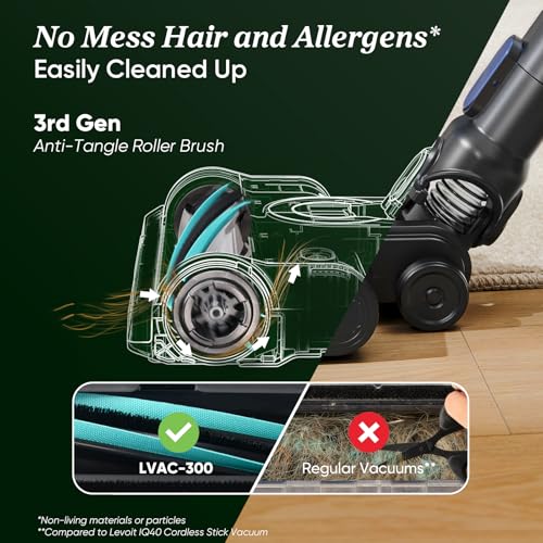 Cordless Stick Vacuum Cleaner with Tangle-Resistant Design, 50 Min Runtime N80748