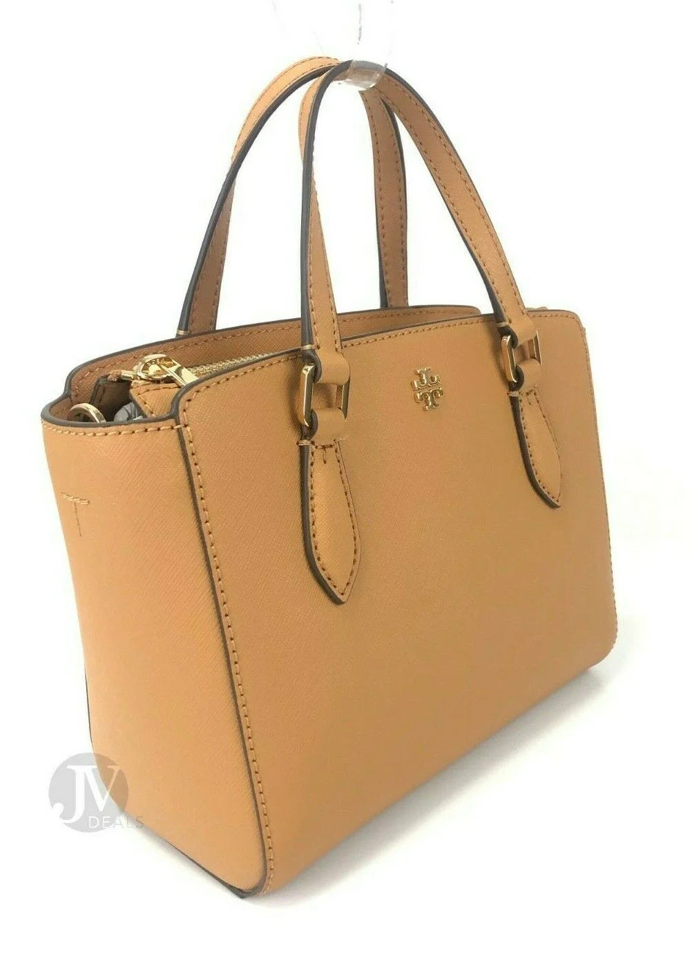 Women's Saffiano Leather Mini Top Zip Tote Handbag B9855