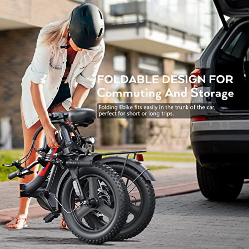 Electric Bike 16" Fat Tire 350W Step Thru, 48V Removable Battery, 40 Miles U430