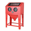 Top Abrasive Blast Cabinet 90 Gallon with Glass Viewing Windows for Rust Grime Paint Removing/Various Media Compatible Pressure Floor Sandblaster Cabinet