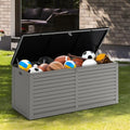 130 Gallon Outdoor Storage Box, Waterproof Lockable Deck Box, Equipped with Handles, Easy to Move, Suitable for Gardens, Yards (Black)