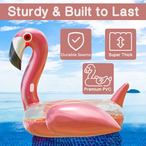 Giant Pink Flamingo Pool Float for Adults & Kids E16874