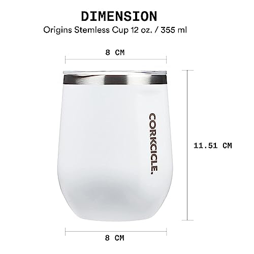 Insulated Stemless Wine Glass Tumbler, 12 oz, Stainless Steel, Powder Blue T624