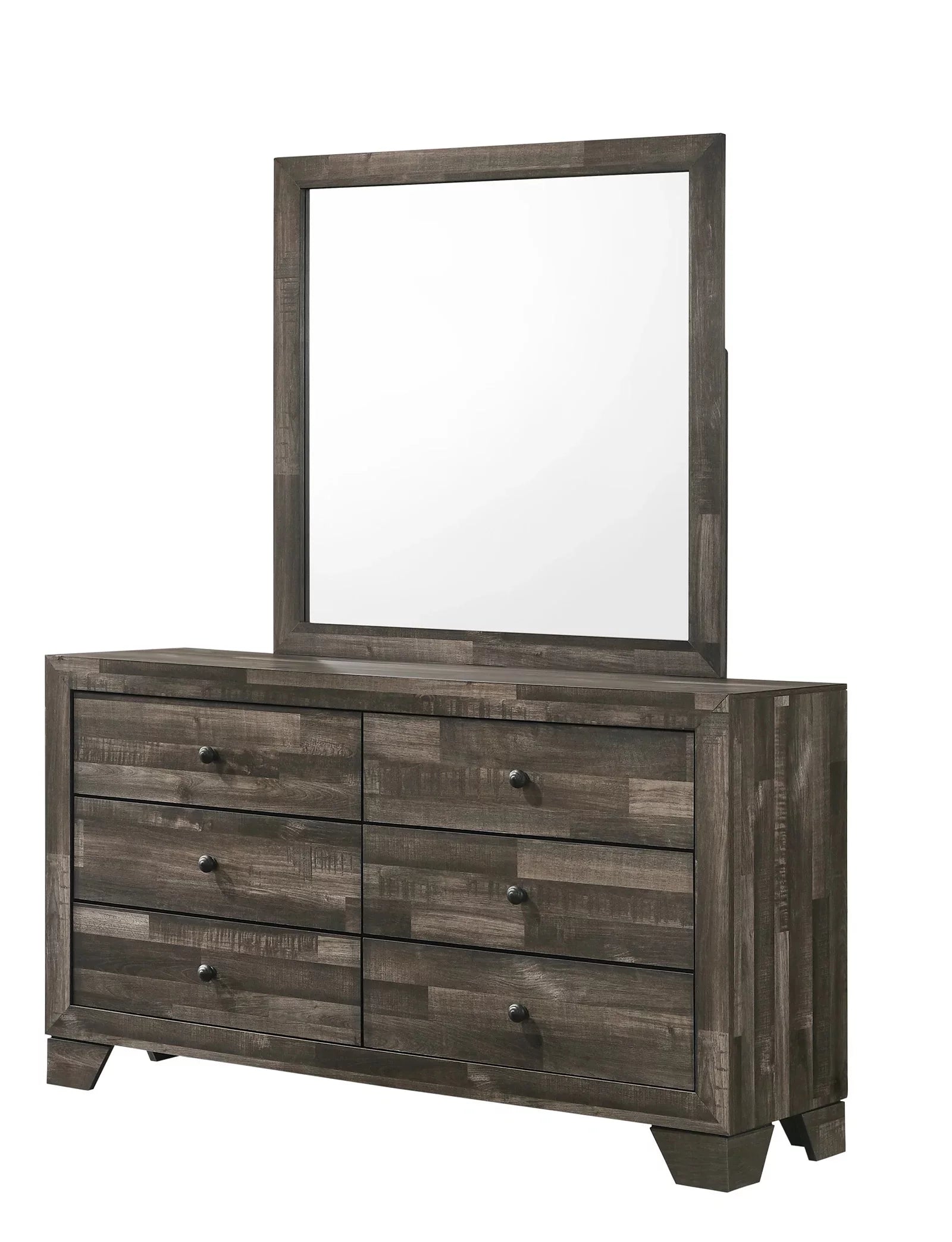 Queen Size Platform Bedroom Set with Dresser, Mirror and Nightstand O67768