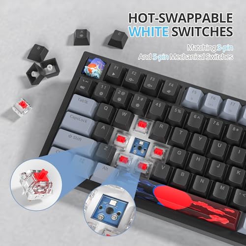 82-Key Compact Wired RGB Mechanical Gaming Keyboard, Black E1215