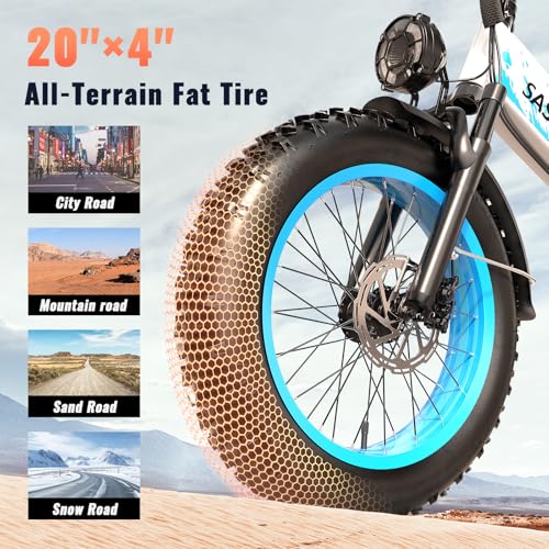 Folding Electric Bike for Adults Full Suspension, 20" Fat Tire D6225