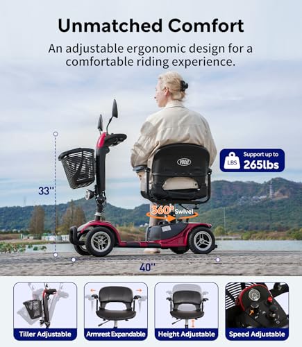 Mobility Scooter for Adults, All Terrain 4 Wheel Electric Scooter with Seat L895163