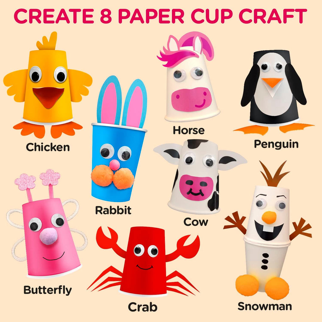 Kids Arts and Crafts Kit - 8 Animal Projects for Ages 3-8 Y559