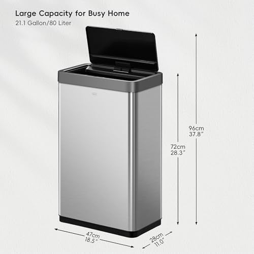 Touchless Motion Sensor Trash Can, 13.2 Gallon, Brushed Stainless Steel K748461