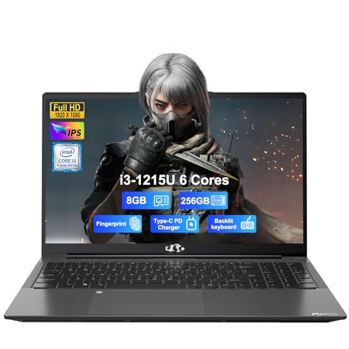 15.6" IPS FHD Laptop, Intel 6 Core i3, 8GB RAM 256GB SSD, Backlit Keyboard, Fingerprint, Win 11 N234426