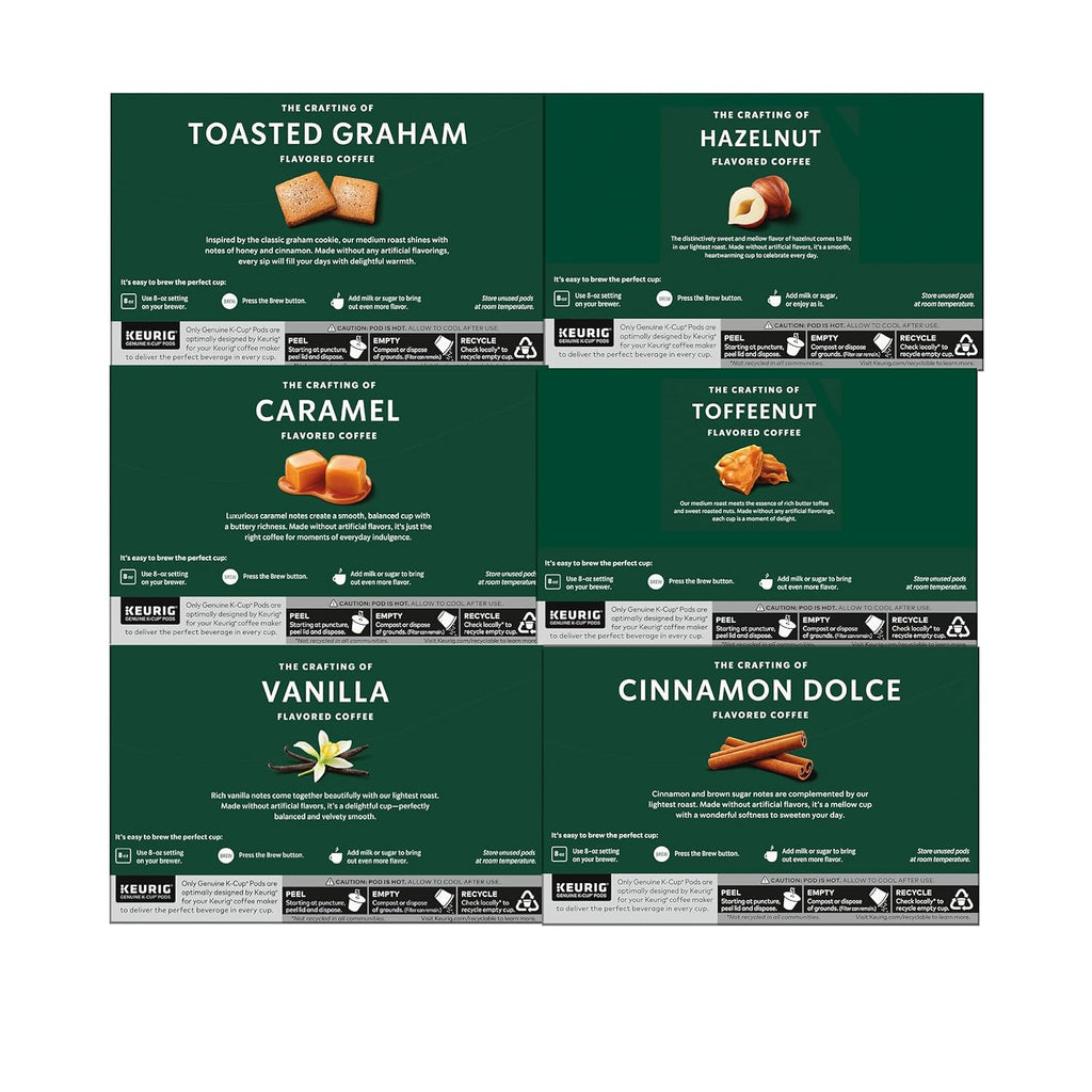 Variety Pack Flavored Coffee Pods for Keurig Brewers, 60 Count F879