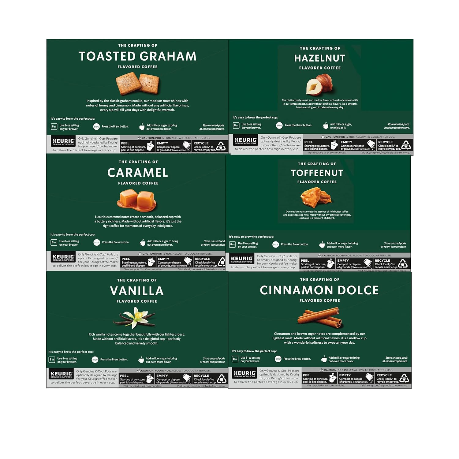 Variety Pack Flavored Coffee Pods for Keurig Brewers, 60 Count F879