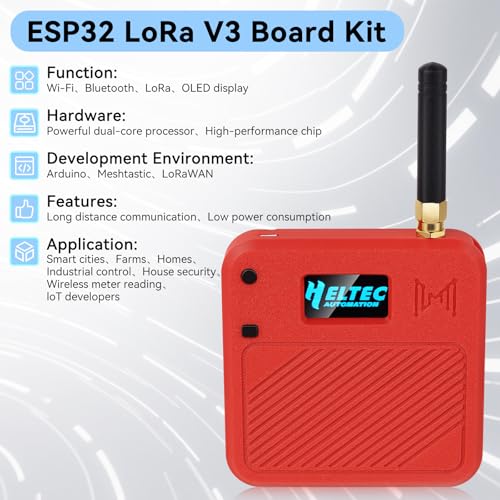 2 Pack ESP32 LoRa V3 Development Board with 915MHz Antennas, 3000mAh Battery, Meshtastic Case, OLED Display for Arduino LoRaWAN IOT D8768