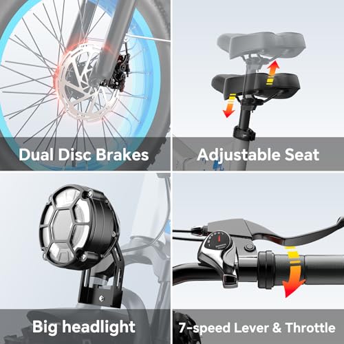 Folding Electric Bike for Adults Full Suspension, 20" Fat Tire D6225