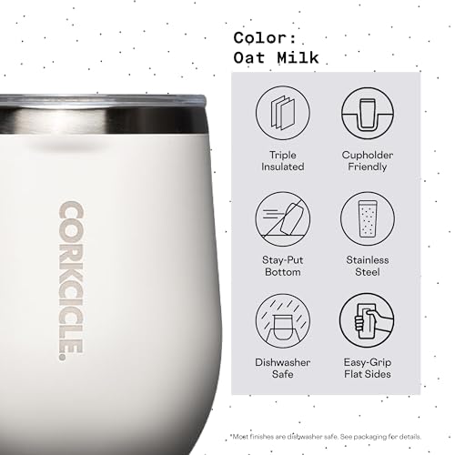 Insulated Stemless Wine Glass Tumbler, 12 oz, Stainless Steel, Powder Blue T624