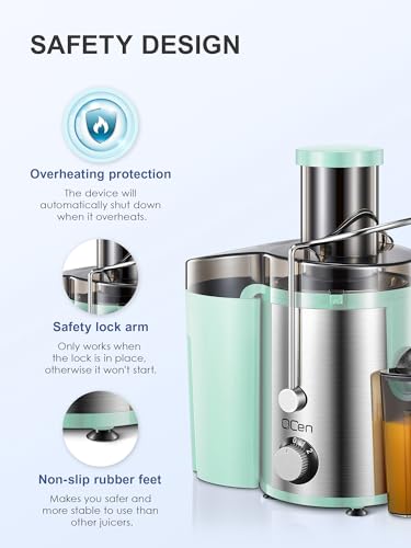 Juicer Machine, 800W Centrifugal Extractor with Wide Mouth Feed Chute, Stainless Steel, BPA-free V753