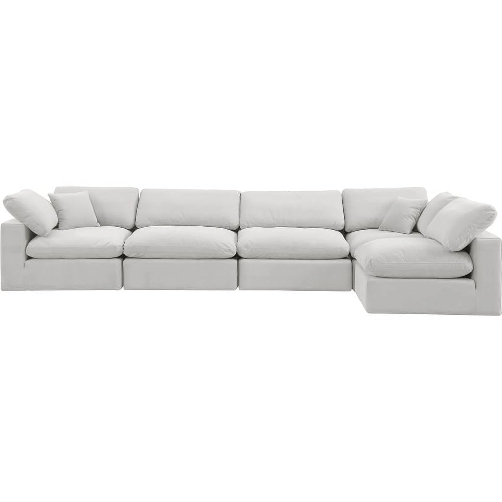 Cream Velvet Modular Sectional C1935