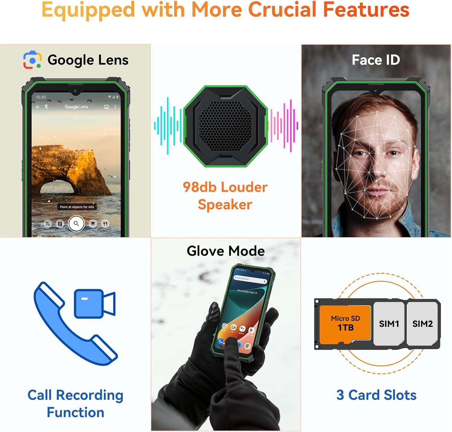 Rugged Phone Unlocked 13000mAh IP69K Waterproof M527874