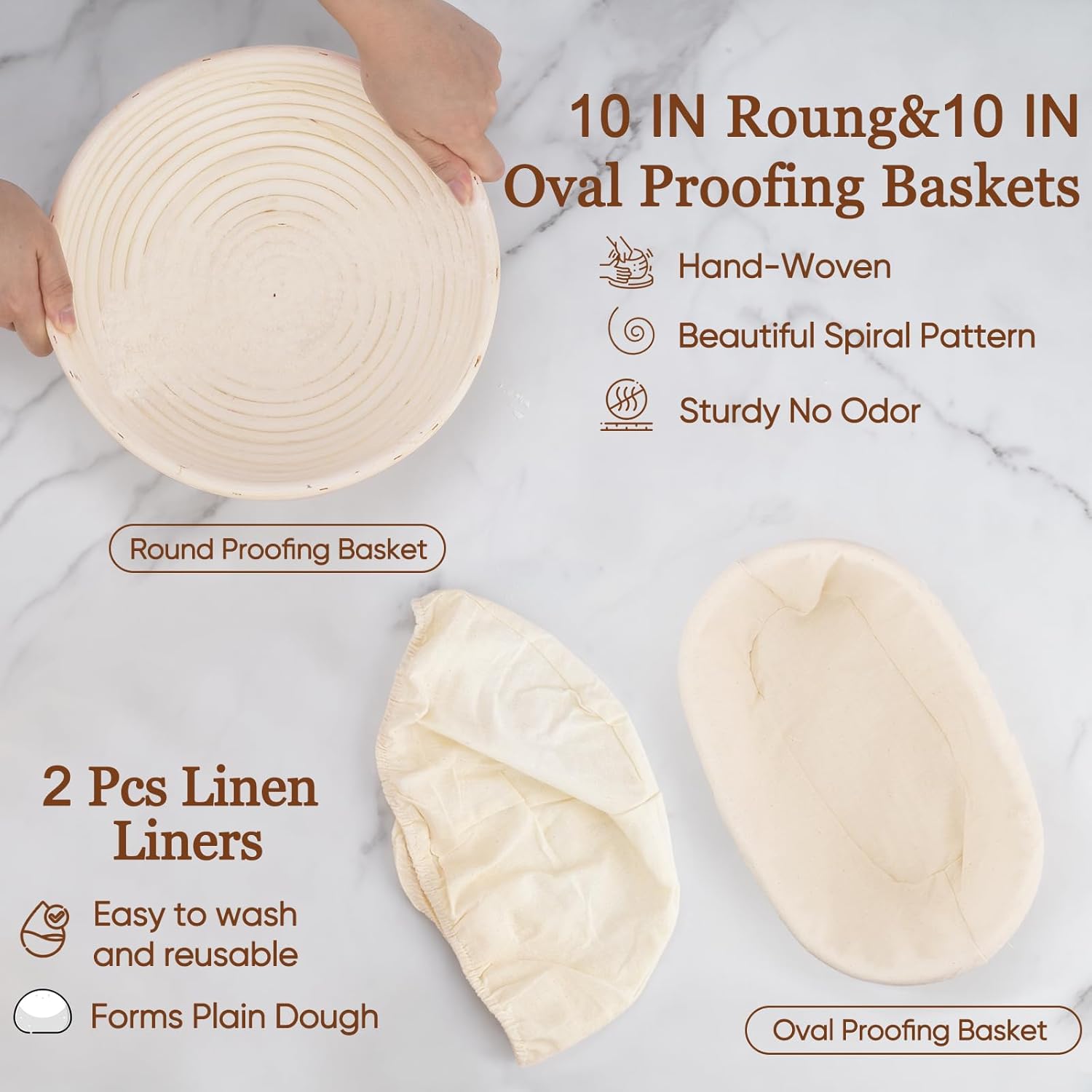 Sourdough Bread Proofing Basket Set with Bread Making Supplies A965