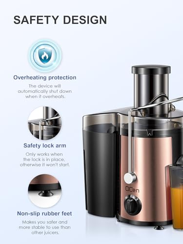Juicer Machine, 800W Centrifugal Extractor with Wide Mouth Feed Chute, Stainless Steel, BPA-free V753