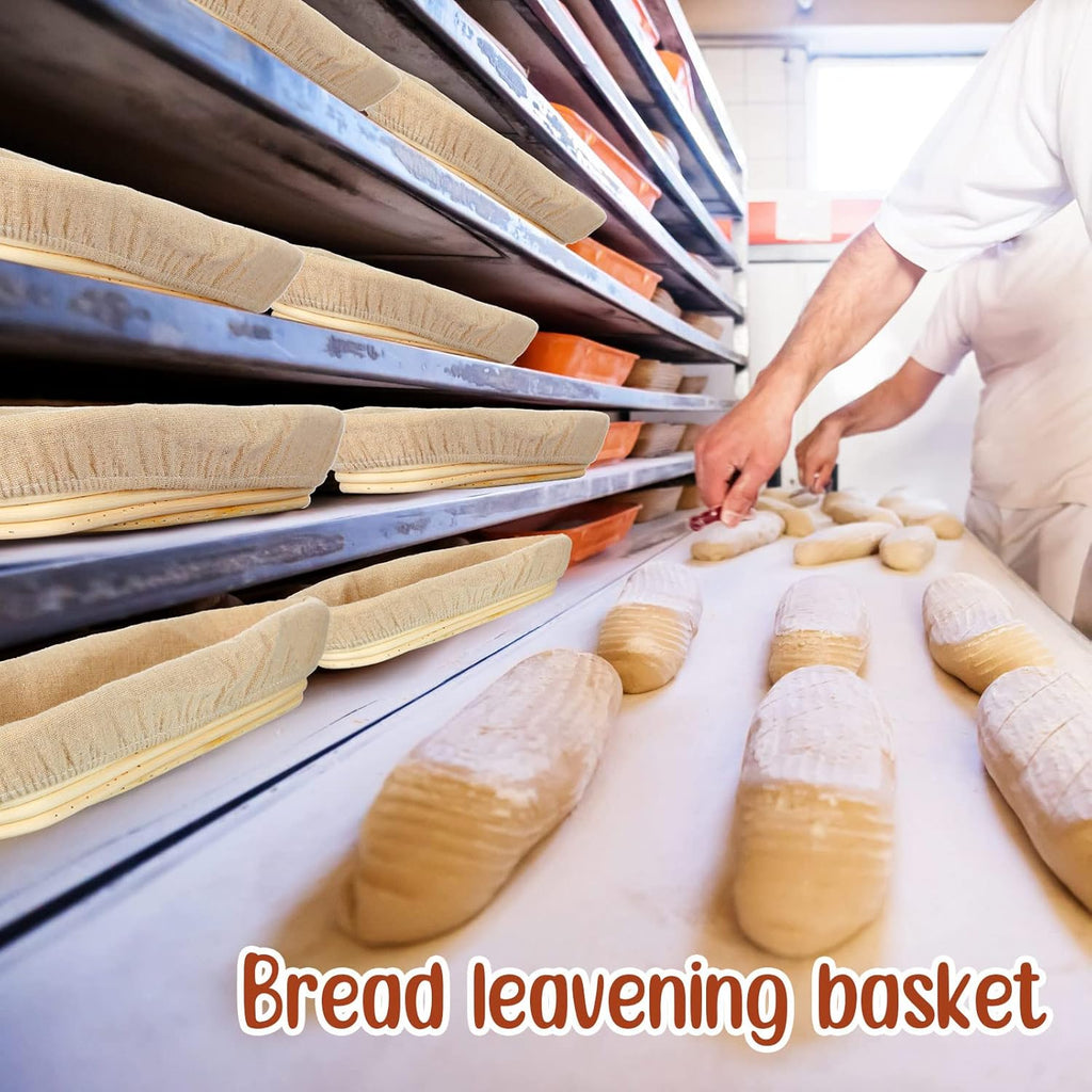Oval Banneton Bread Proofing Basket with Liners, 4 Pieces D4811