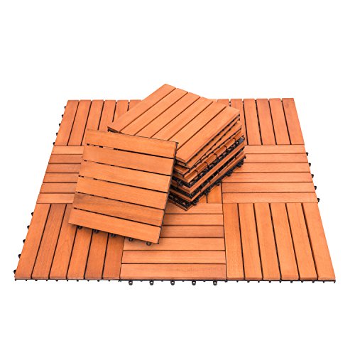 Interlocking Acacia Hardwood Deck Tile T90355
