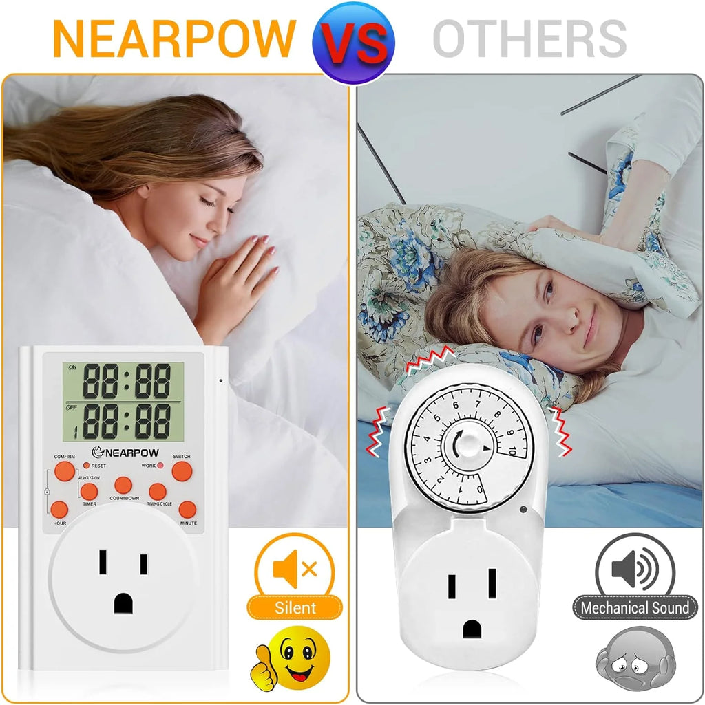 Programmable Plug-in Digital Timer Switch with 3-Prong Outlet Z423