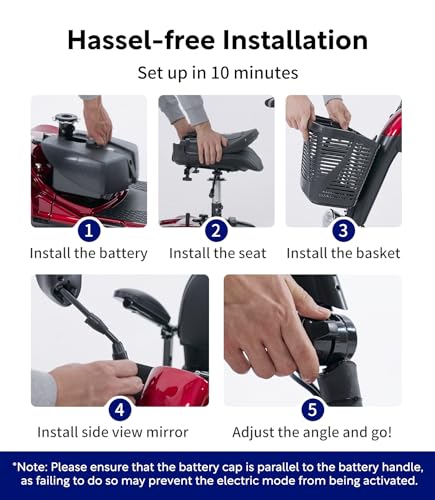 Mobility Scooter for Adults, All Terrain 4 Wheel Electric Scooter with Seat L895163