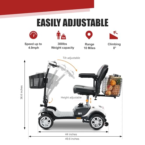 Compact 4-Wheel Mobility Scooter for Seniors and Adults I17996