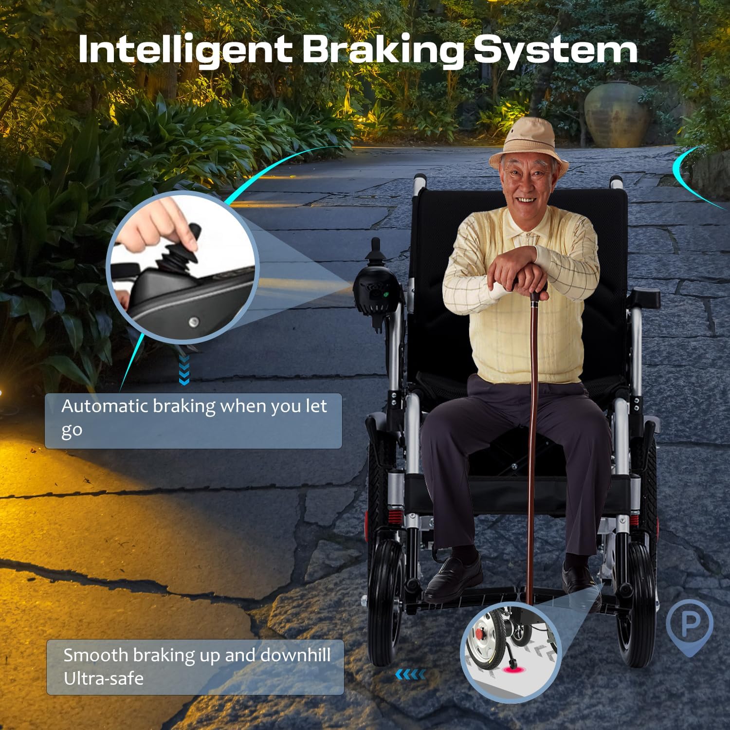 Foldable Electric Wheelchair for Adults, 500W Motor, 20 Mile Range P963494
