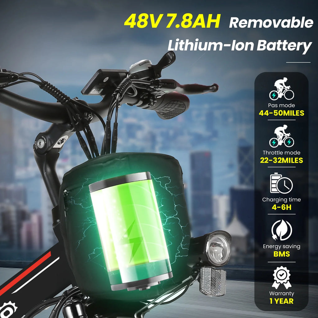 Foldable Electric Bike 500W 26" 48V Full Suspension for Adults G202633