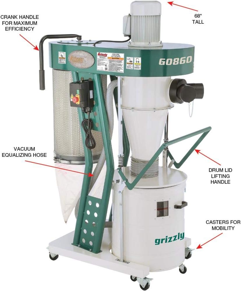 1-1/2 HP Portable Cyclone Dust Collector H14644
