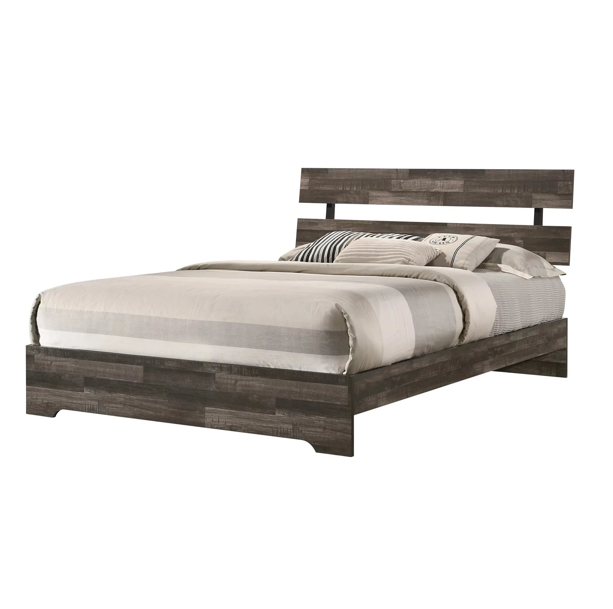 Queen Size Platform Bedroom Set with Dresser, Mirror and Nightstand O67768